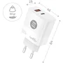 Tech One Tech Cargador GaN TEC2270 65W Pared USB-C + USB-A Carga Rápida PD 3.0, Compatible con MacBook, iPhone, Tablet, Portátil - Blanco